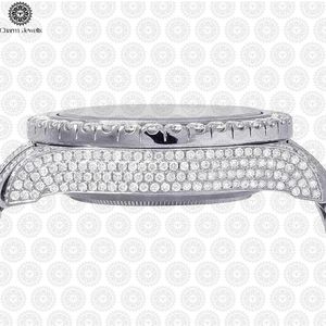 Charm Jewells Men's Luxury Stainless Steel Chronograph <b>Watch</b> 43mm Round Case Sapphire Crystal <b>Diamond</b> Bezel Mechanical Movement - Product Image 3
