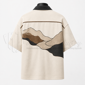 Camisa de hombre personalizada con cremallera, manga corta, estilo casual urbano, oversize. - Product Image 2