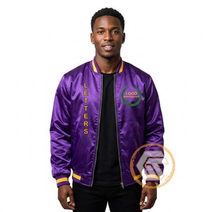 Chaqueta Varsity Omega Personalizada, Satinada, Bordada, Acolchada, Impermeable, de Secado Rápido, Resistente al Viento, de Alta Calidad y Transpirable para Hombre - Product Image 1