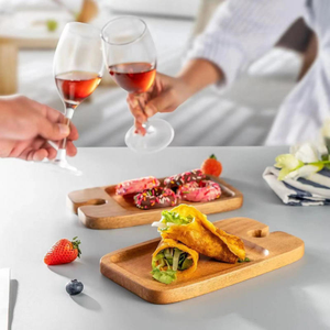 Bandeja de Madera con Acabado de Aceite, Estilo Moderno y Minimalista, Portavasos Individual Portátil, Estante de Almacenamiento para Cocina, Desayuno, Comida para Bebés - Product Image 4