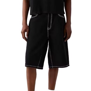 Shorts en jean décontractés pour hommes, coupe ample, en coton, pour usage quotidien, vente en gros, fournisseur OEM, directement de l'usine, vêtements de luxe bleus pour hommes - Product Image 4