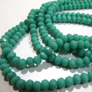 Collier de perles en amazonite verte hydro quartz, micro-facettées, rondes, 3 mm, longueur 16 pouces - Product Image 1