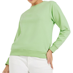 Sweat-shirt à col rond vert clair, coupe classique, en molleton français, unisexe, décontracté, pull-over, printemps, col rond, couleur unie, SWEAT-SHIRT MADE BY HS - Product Image 3