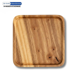Square Wooden Storage Tray Stackable Minimalist Design Kitchen Tableware Holder - Product Image 5