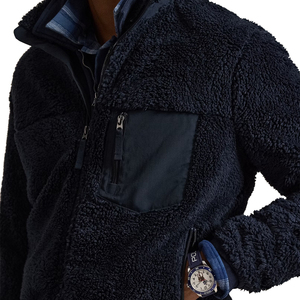 Premium Pile Fleece Hybrid <b>Jacket</b> <b>Men</b> Technical Sherpa OEM Custom Luxury Outdoor Streetwear Outerwear - Product Image 5