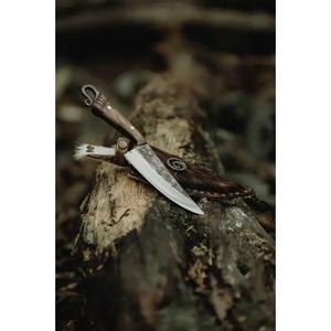 มีดเหล็กกล้าคาร์บอนสูงคุณภาพสูง ตีขึ้นรูปด้วยมือ สไตล์โบราณยุคกลาง ด้ามจับเต็มด้าม พร้อมปลอกหนัง - Product Image 4