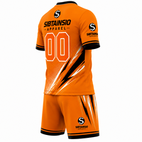 Ensemble de vêtements de sport unisexe de haute qualité personnalisé, taille plus, séchage rapide, respirant, col en V, 100% polyester, uniforme de football