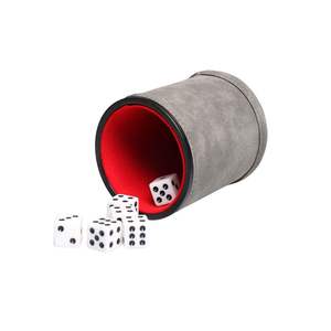 Copa de Dados Redonda de Cuero PU Hecha a Mano de Lujo con Diseño Tallado para Uso Diario en Juegos, Elegante y Funcional, Esencial para Fiestas - Product Image 4