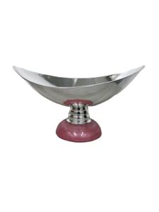 Cuenco para servir de diseño moderno para utensilios de cocina Hotel Restaurante Cuenco para servir frutas Color plateado Forma de barco Cuencos Baot de latón y resina - Product Image 3