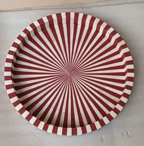 Plateau décoratif en os incrusté, fabriqué à la main par des artisans, plateau de luxe pour table basse, ottoman et coiffeuse, en vente directe d'usine - Product Image 1