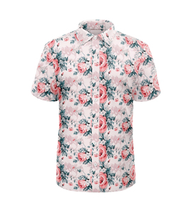 Chemise de plage pour homme à imprimé floral de style hawaïen, 100% polyester coton respirant, manches courtes, vêtements décontractés, vêtements d'été - Product Image 3