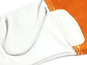 Guantes de Soldadura TIG de Cuero Suave y Algodón, Reforzados, Industriales, de Alta Calidad, con Logotipo, Color Gris, con Palma Única de Piel de Alce y Costuras de Kevlar - Product Image 2