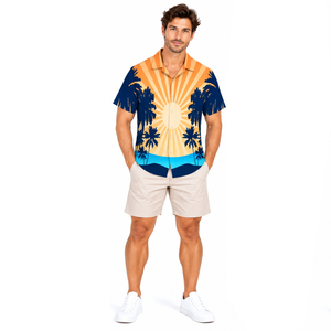 Chemise Homme Tendance Plage Respirante Légère Infroissable Séchage Rapide Imprimé Numérique Polyester Vacances Décontractée Été - Product Image 5
