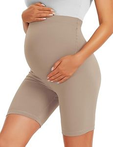 Legging de yoga et de sport taille haute pour femme, sans couture, à compression fitness, avec taille élastique et effet froncé aux fesses, pour la maternité et la grossesse, style short cycliste - Product Image 4