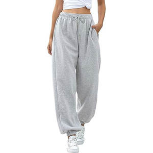 Pantalones deportivos para mujer con bolsillos, pantalones deportivos informales y cómodos, pantalones holgados para estar en casa, pantalones de estilo urbano de gran tamaño - Product Image 1