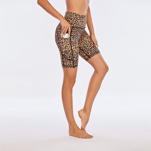 Shorts cyclistes taille haute personnalisés pour femmes, respirants, séchage rapide, extensibles, effet push-up fessier, couleur unie, décontractés, pour l'été et le sport, très tendance 100% - Product Image 3