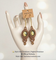 Boucles d'oreilles en macramé faites à la main en labradorite, style bohème, avec pierres vertes chatoyantes, pendantes, nouées, bijoux artisanaux, vente en gros