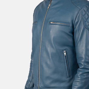 Men's <b>Winter</b> <b>Leather</b> <b>Jacket</b> with Embroidery Cow Skin Windproof & Eco-Friendly Casual Outwear - Product Image 6