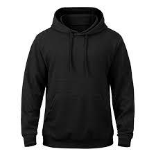 Custom Men's Streetwear Hoodie - High Quality 100% Cotton <b>Fleece</b> Plain <b>Black</b> Pullover with Pocket - Product Image 2