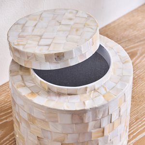 Sophisticated Mother Of Pearl Box With Lid, Stunning MOP Storage Jars For Small Items or Ramadan Present From Vietnam - Product Image 4
