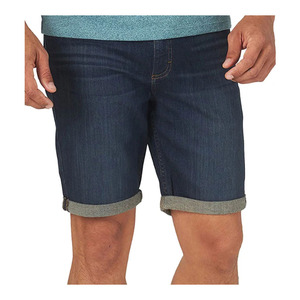 Pantalones Cortos de Mezclilla Índigo para Hombre, Ajustados, Elásticos, con Dobladillo Enrollado, Ropa Casual de Verano, Pantalones Cortos de Mezclilla para Hombre de Marca Privada al por Mayor - Product Image 1