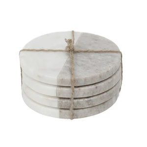 Ensemble de sous-verres en marbre naturel écologique pour le thé et le café, vaisselle en pierre durable et lavable, idée cadeau promotionnelle - Product Image 2