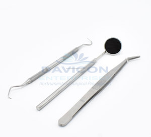 Ensemble de 3 outils dentaires comprenant une poignée miroir en acier inoxydable Nettoyage manuel des dents Instrument-la base Instruments chirurgicaux - Product Image 3