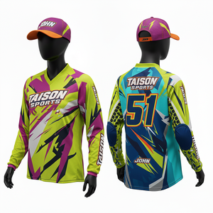 Maillot de cyclisme BMX pour femmes 180 GSM en polyester respirant, bleu sarcelle, marine, noir, avec design graphique et logo personnalisé par sublimation - Product Image 5