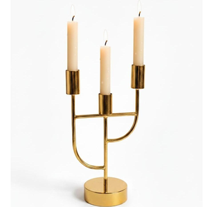 Luxury gold metal arched candle holder modern four arm taper candle <b>stand</b> elegant U shaped centerpiece for dining table home dec - Product Image 5
