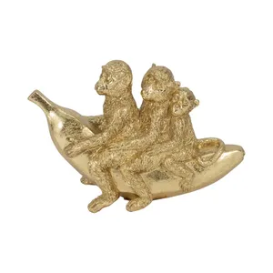 Figura de Mono Moderna Chapada en Oro, Escultura de Latón, Arte Coleccionable, Estatua Decorativa, Fundición 3D Completa, Navidad - Product Image 2