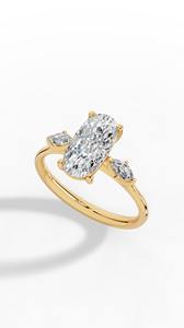 แหวนหมั้นเพชรทรงรีและทรงมาร์คีส์ เพชรเลี้ยงในห้องปฏิบัติการ ทอง 14K ไม่มีสี VVS ขนาด 11x5.5 มม. ประดับเพชรเม็ดใหญ่ตรงกลาง - Product Image 2