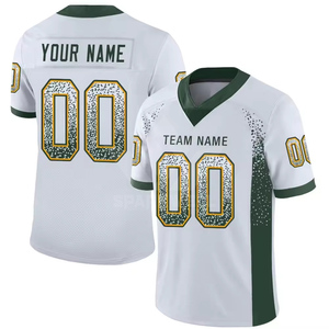 เสื้อฟุตบอลอเมริกันสีขาวสำหรับผู้ชาย คอวี แขนสั้น เบอร์ 88 ผ้าโพลีเอสเตอร์ระบายอากาศ ซับเหงื่อได้ดี ชุดทีมแบบสั่งทำ - Product Image 4