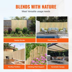 Schermo per la privacy in bambù naturale ecologico, pannello decorativo con telaio finito UV, altezza 1,8 m x lunghezza 4,8 m - Product Image 3