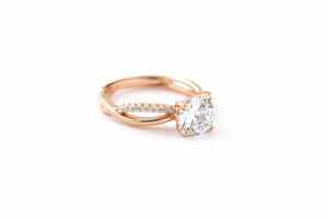 Bague de fiançailles en diamant, argent sterling 925, faite à la main, pour anniversaire de mariage, or rose - Product Image 4