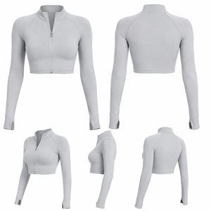 Conjunto de ropa de Yoga para mujer, Leggings de cintura alta sin costuras, Top deportivo corto, elástico, para Fitness, gimnasio, entrenamiento para correr, nueva moda - Product Image 3