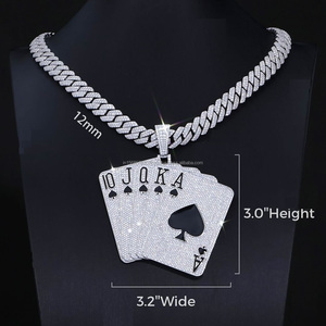 Pendentif de carte de poker Pendentif de designer super cool en argent sterling concepts captivants pour des trésors sur mesure VVS moissanite - Product Image 2
