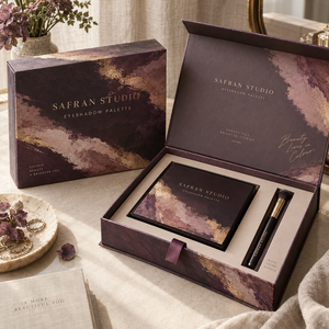 กล่องบรรจุภัณฑ์แบบแม่เหล็กสำหรับพาเลทอายแชโดว์ SAFRAN รุ่นสั่งทำพิเศษ - Product Image 1