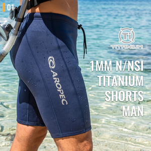 Short de natation thermique Aropec 1mm NSI en néoprène avec boucle externe, sangle de fixation, coutures plates, pantalon de combinaison OEM - Product Image 2