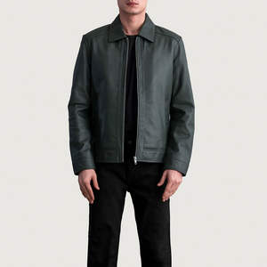 Genuine Leather <b>Jacket</b> <b>Men</b> Fashionable Stylish Customized Logo Stand Eco-Friendly Waterproof High Street New Arrivals Best - Product Image 1