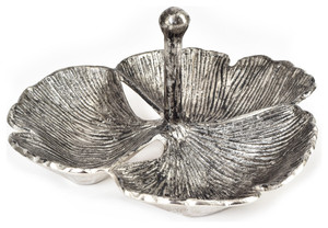 Bandeja Decorativa de Hoja de Arce Plateada, Plato de Servir Botánico de Metal Hecho a Mano, Centro de Mesa Elegante para Decoración del Hogar y Hoteles - Product Image 3
