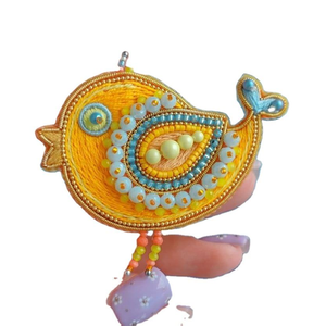 Vintage Inspired Fashion Beaded <b>Bag</b> <b>Charm</b> Traditional Indian Handicraft Key Holder Made Skilled Artisans Decorative Beadwork - Product Image 3