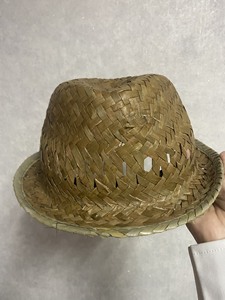 Hand Braided Seagrass <b>Straw</b> Panama <b>Hat</b> Printed Pattern Pom Pom Edging Travel Daily Casual Event Party Beach Fishing Outdoor - Product Image 1