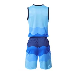 Conjunto de Camiseta de Baloncesto Azul Degradado para Hombre, Sin Mangas, Transpirable, de Secado Rápido, Uniforme Deportivo para Adultos, para Todas las Temporadas, con Estampado Digital en la Parte Delantera - Product Image 4