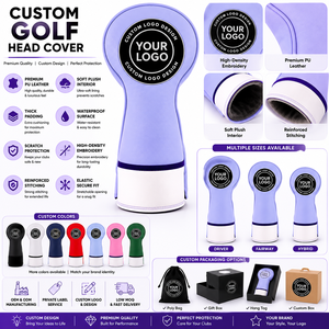 Fundas para Palos de Golf de Cuero Genuino con Logotipo Personalizado, Duraderas y de Alta Calidad, Impresión Digital, Cierre con Banda Elástica - Product Image 6