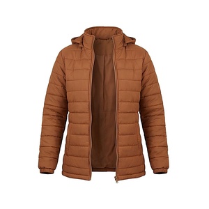 Hooded Quilted Waterproof <b>Bubble</b> Jacket Black Full Sleeve Winter Windproof Cotton Shell Knitted Fabric Polyester Filling Stand - Product Image 1
