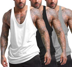 <b>Men's</b> Quick Dry Tank Top Solid Color Sleeveless Gym <b>Vest</b> O-Neck Knitted Polyester Casual Workout Wear Black Gray <b>White</b> - Product Image 2