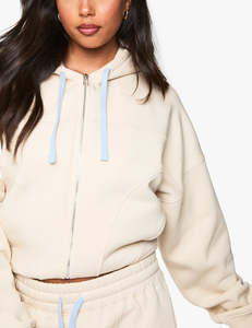 Proveedor de Fábrica: Sudadera con Capucha de Forro Polar Grueso para Mujer, Colección de Invierno, Venta al por Mayor, Hombros Caídos, Color Sólido, Cremallera Frontal, Logotipo Personalizado - Product Image 5