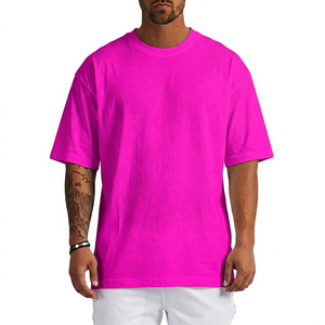 T-shirt en coton blanc surdimensionné pour homme, manches courtes, col rond, décontracté, uni, jersey teint, coupe ajustée - Product Image 6