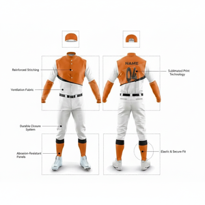 Conjunto de Uniforme de Béisbol para Hombre, Mujer y Jóvenes, Ropa Deportiva Ligera, Transpirable, de Secado Rápido, con Costuras Resistentes - Product Image 2