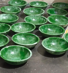 Europe Design Trending New Shaded Color <b>Resin</b> Plate Round Natural <b>Resin</b> Platter Look Dinnerware Bowl Fruit Serving Salad Bowl - Product Image 4